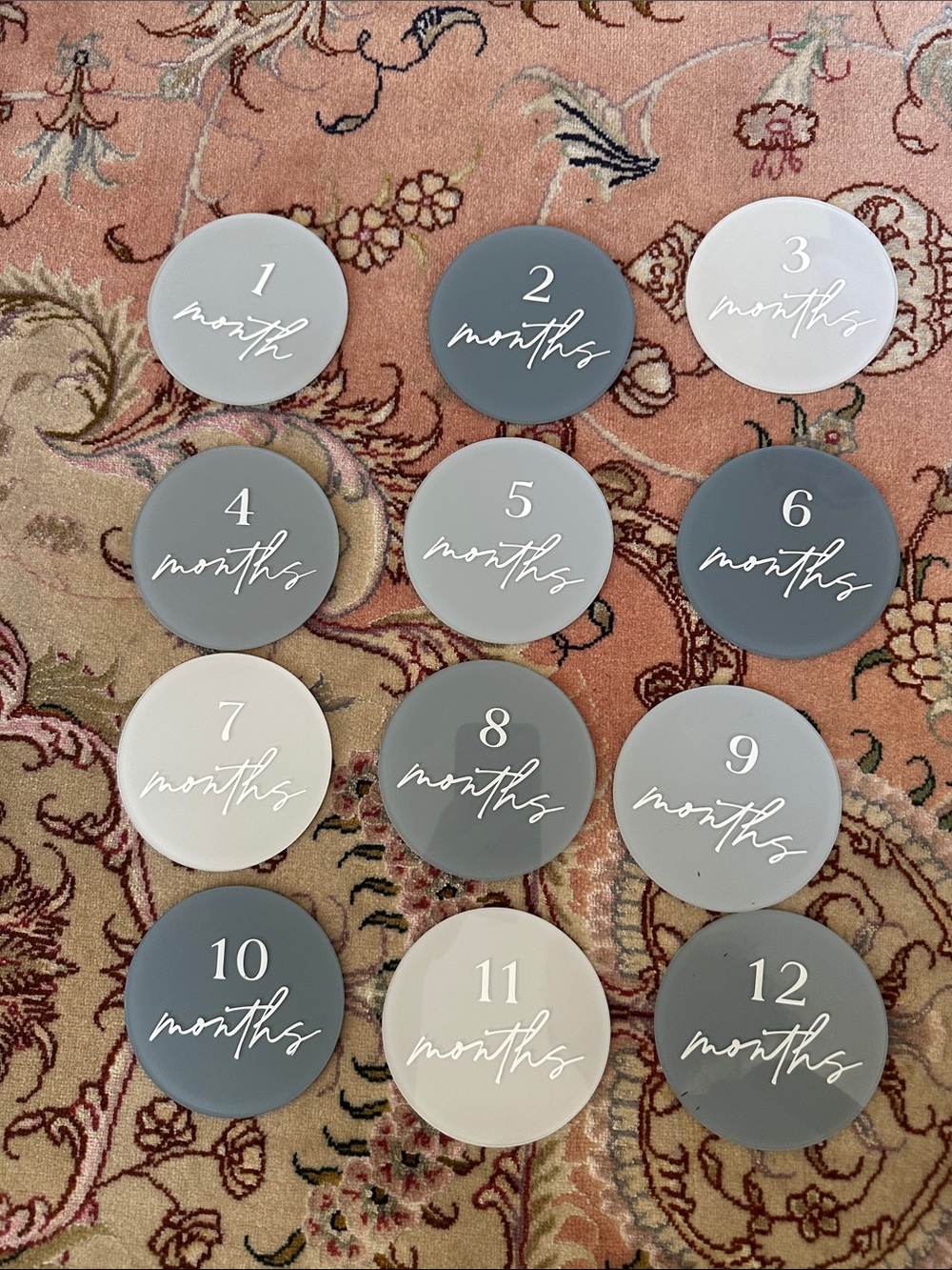 Neutral Monthly Milestone Discs Set - 1 to 12 Months